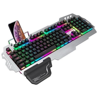 Wired Gaming Mechanical Keyboard With A Mobile Phone Holder And Carpal Support Extremely Fast Green Shaft