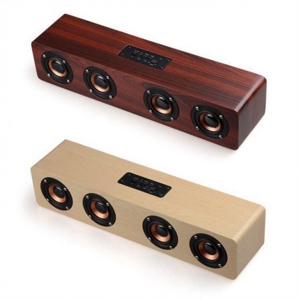 4000mah Ξύλινο Bluetooth ασύρματο ηχείο HIFI Φορητό Music SoundBar AUX Handsfree για τηλεόραση