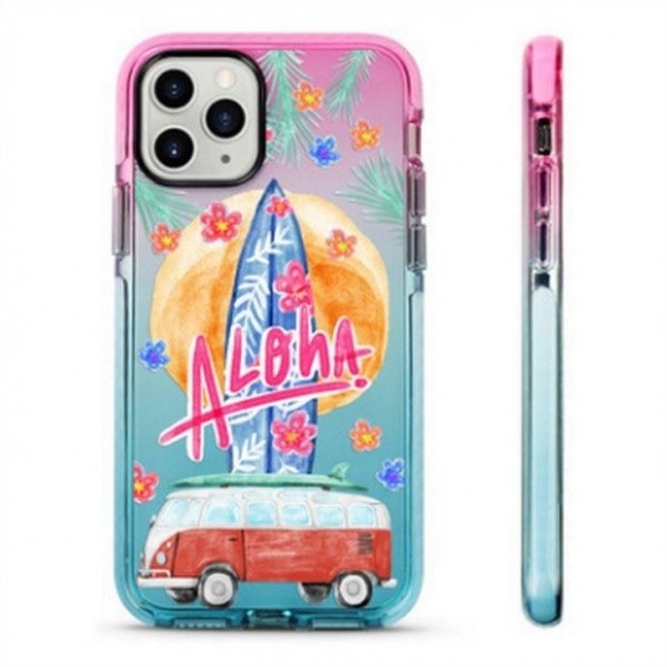 Κάλυμμα θήκης Phone Gradient TPE TPU Polycarbonate με ζωγραφική και μαύρο δαχτυλίδι γύρω από την κάμερα