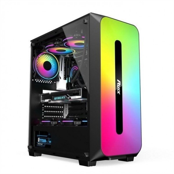 Τροφοδοτικό Micro ATX /ATX/ITX CASE Dazzle ARGB Effect Μπροστινό πάνελ κάτω βάσης τροφοδοτικό διαθέσιμο σε ασπρόμαυρο
