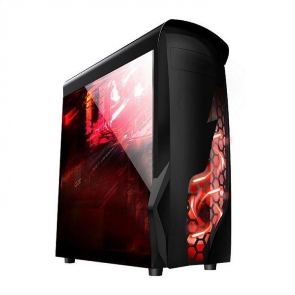 ETEK Airflow ATX Μεσαίος Πύργος με κούφιο και διαφανές μπροστινό πάνελ πλήρης ακρυλικής αριστερής πλευράς