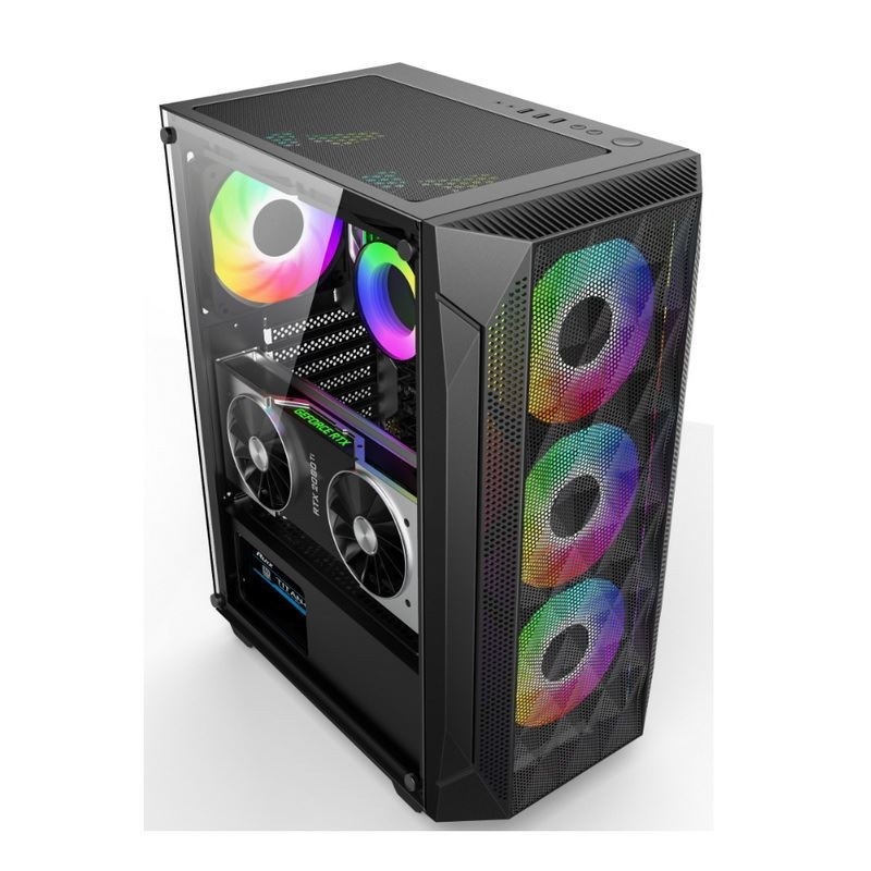 ETEK - ATX/Matx Υπολογιστική θήκη Επικρατευτικό υαλοπίνακα σε πλευρική πίεση Διάτρηση Πίνακα εμπρός Υποστήριξη Ραδιενεργός θερμαντήρας