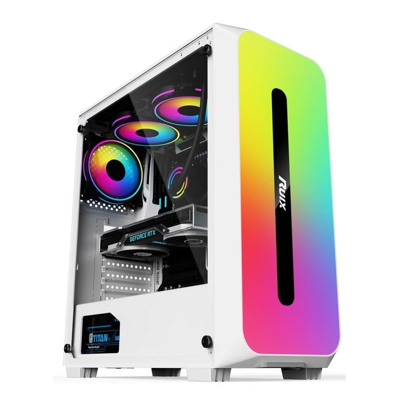 Τροφοδοτικό Micro ATX /ATX/ITX CASE Dazzle ARGB Effect Μπροστινό πάνελ κάτω βάσης τροφοδοτικό διαθέσιμο σε ασπρόμαυρο