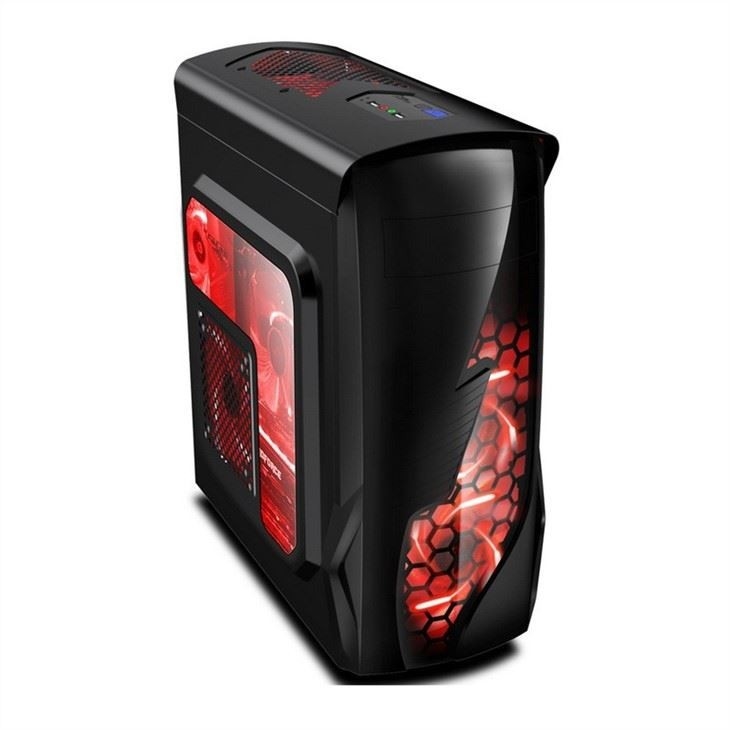 ETEK Airflow ATX Μεσαίος Πύργος με κούφιο και διαφανές μπροστινό πάνελ πλήρης ακρυλικής αριστερής πλευράς
