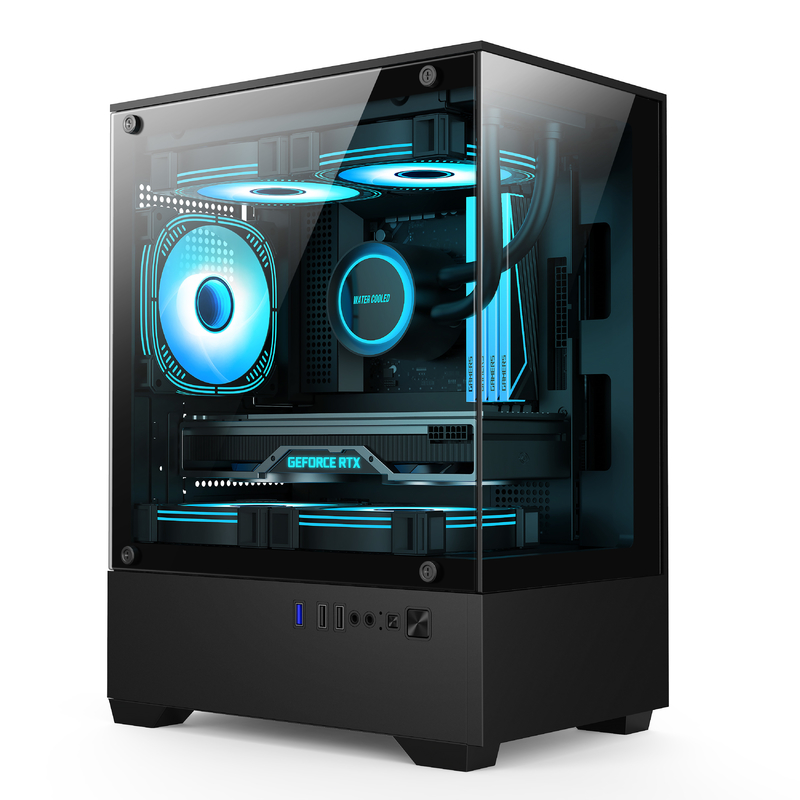 Micro-ATX ITX PC Gaming Case 1 HDD Bay 1 SSD Drive Bay και τα δύο Μαύρα λευκά χρώματα