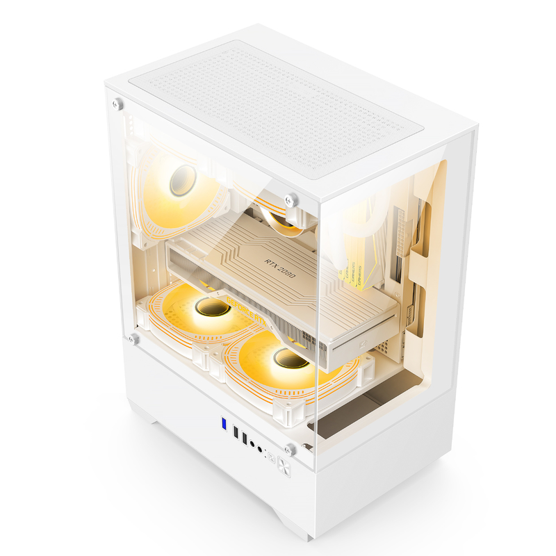 Micro-ATX ITX PC Gaming Case 1 HDD Bay 1 SSD Drive Bay και τα δύο Μαύρα λευκά χρώματα