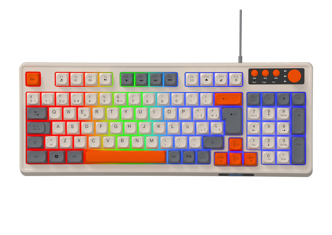 94+4 PCs Πλακέτα πολυμέσων Led Rainbow Backlit Πλακέτο πολυμέσων παιχνιδιών για παιχνίδια