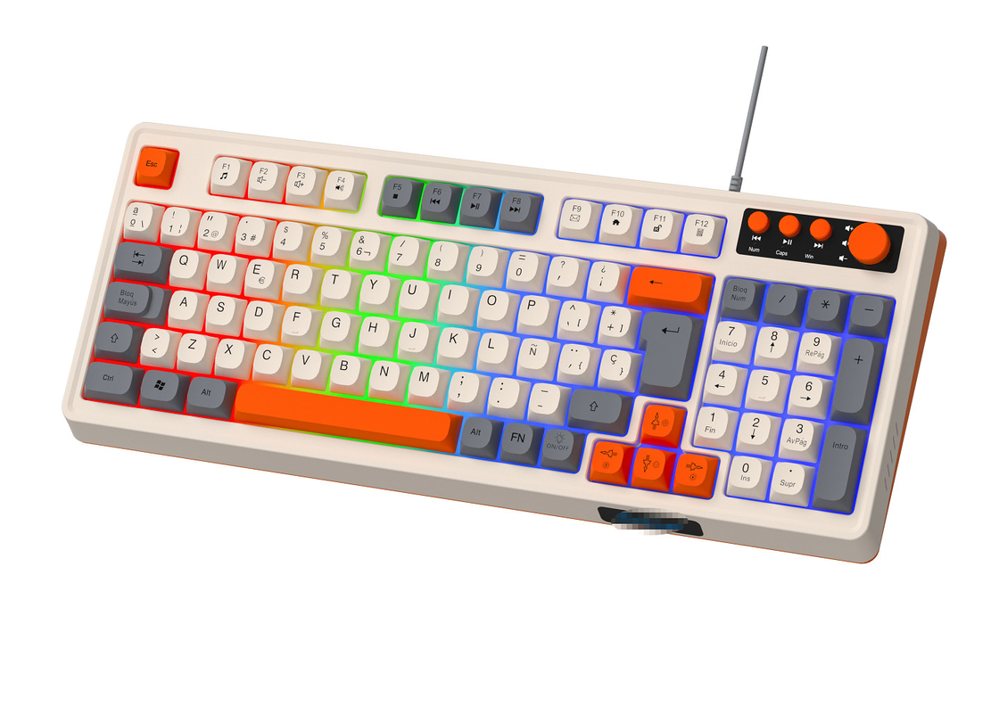 94+4 PCs Πλακέτα πολυμέσων Led Rainbow Backlit Πλακέτο πολυμέσων παιχνιδιών για παιχνίδια