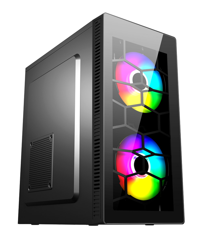 ETEK Gaming Computer Case MATX 2 Μεγάλοι ανεμιστήρες RGB στο μπροστινό πάνελ ανεμιστήρας στο πλευρικό πάνελ Διαθέσιμη υποστήριξη OEM ODM