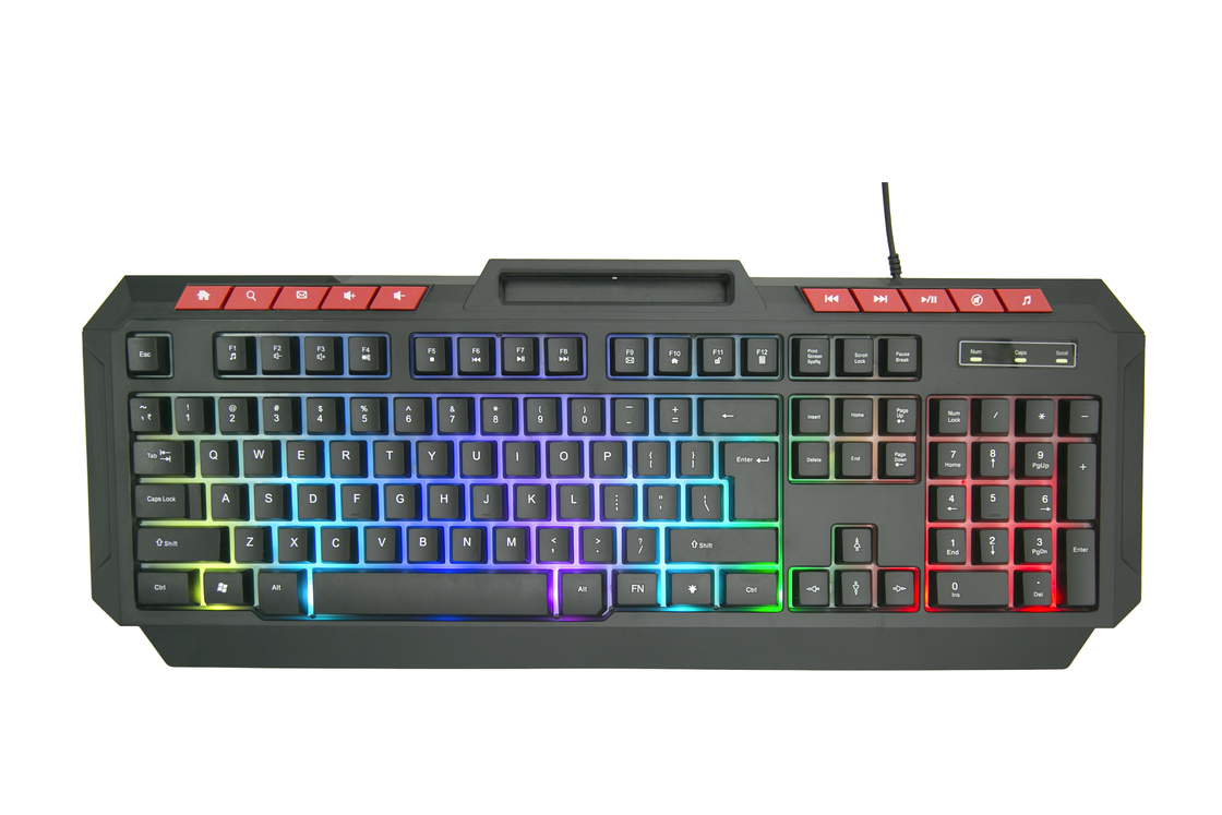 Προσαρμόσιμο φορητό Rainbow Backlit Gaming Keyboard με 104 πλήκτρα και 10 γρήγορα πλήκτρα για χρήστες που αναζητούν αποτελεσματική εργασία