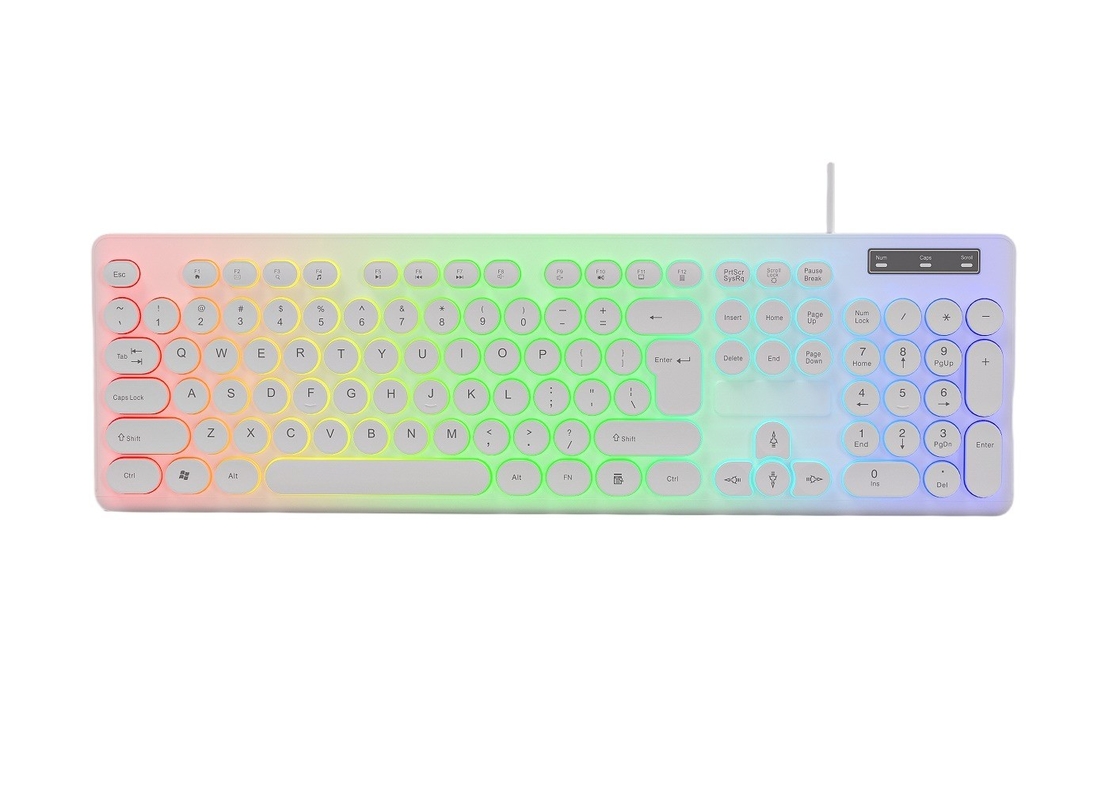 Ελαφρύς βάρος Rainbow Backlight πληκτρολόγια Mouse Combos με επίδραση αναπνοής Προσαρμόσιμα πλήκτρα FN + F1-F12 Για παίκτες Χρήστες γραφείου Φοιτητές