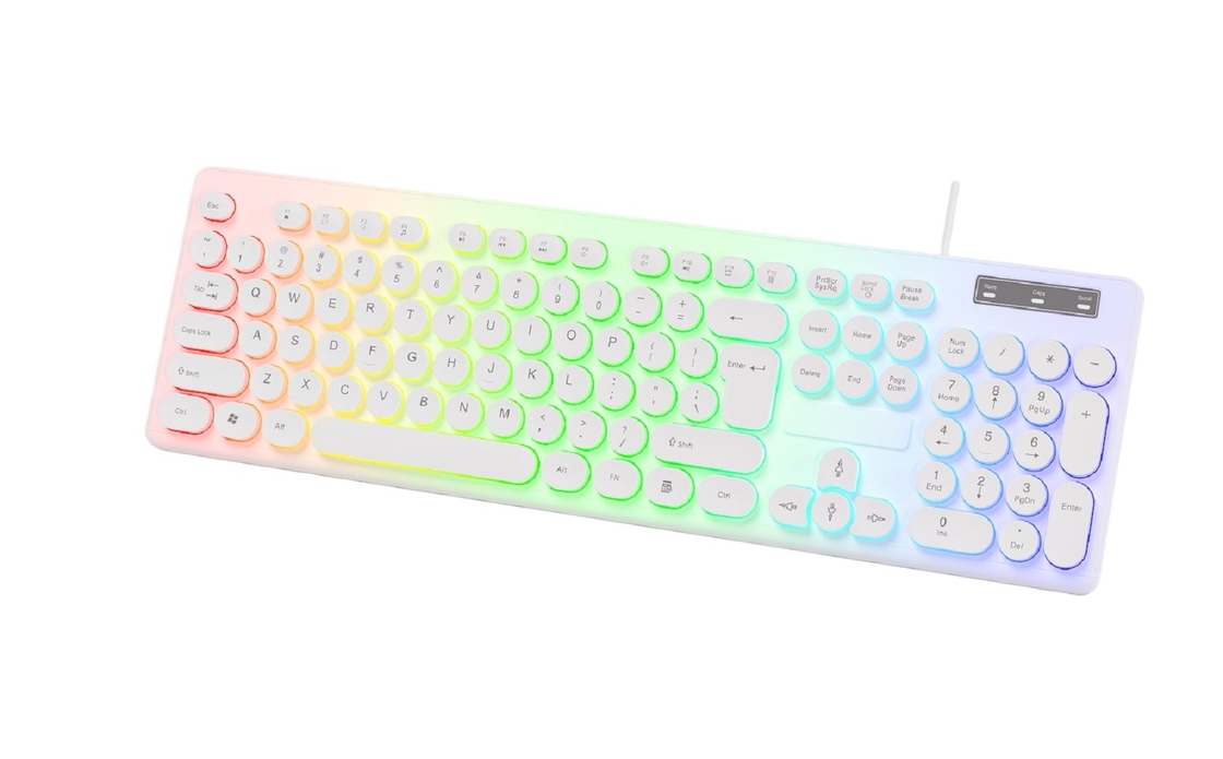 Ελαφρύς βάρος Rainbow Backlight πληκτρολόγια Mouse Combos με επίδραση αναπνοής Προσαρμόσιμα πλήκτρα FN + F1-F12 Για παίκτες Χρήστες γραφείου Φοιτητές