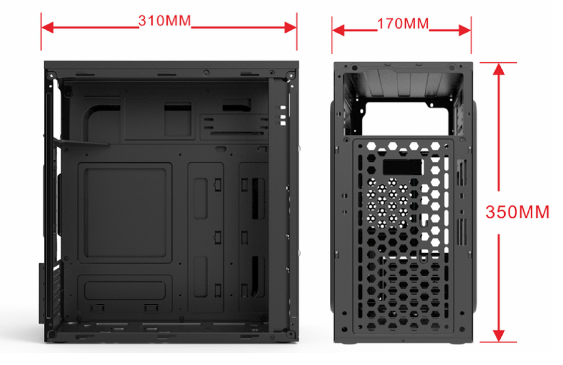 Υποστηρίζει MicroATX MIniATX με 4 υποδομές επέκτασης 2HDDs 2 SSDs 12cm και 8cm Φανατήρες Συγκινητήριες ελαφριά θήκη υπολογιστή για χρήματα
