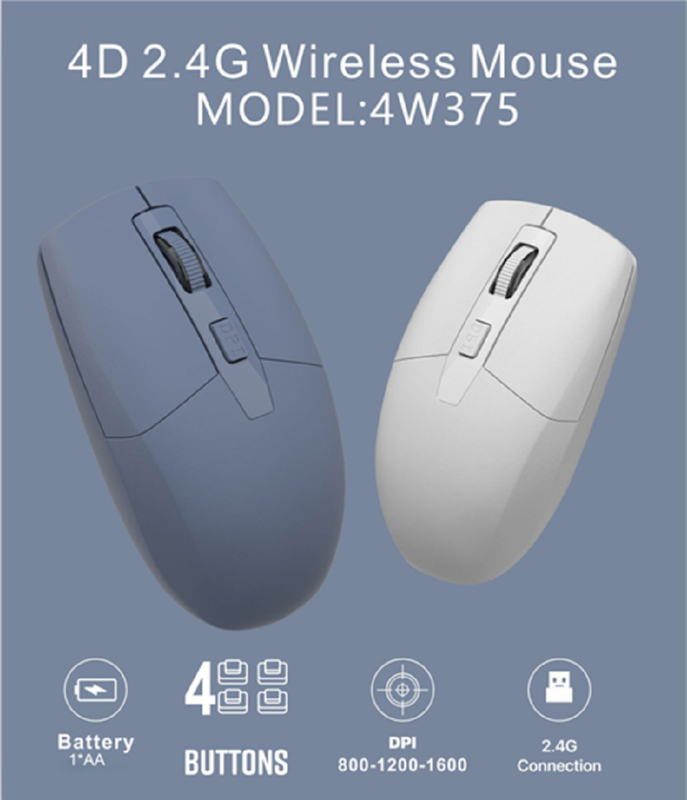 4D, σύνδεση 2.4G, 800-1600 DPI, 4 κουμπιά,σύνδεση τύπου C. Ιδανικό για υπαλλήλους γραφείου, gamers και χρήστες που εστιάζουν στην αποτελεσματικότητα.
