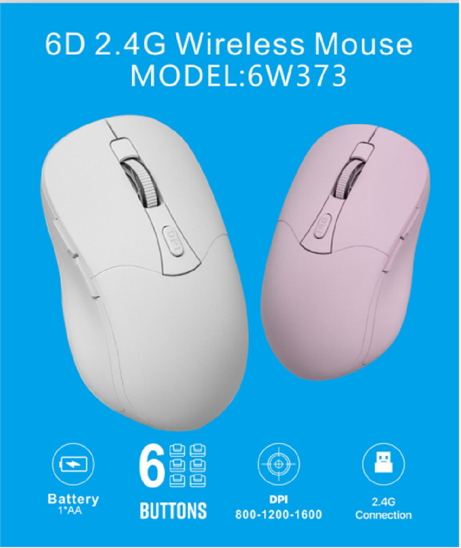 6D, 2.4G σύνδεση, 800-1200-1600 DPI, 1*AA μπαταρία, Type-C διεπαφή, 6 κουμπιά.