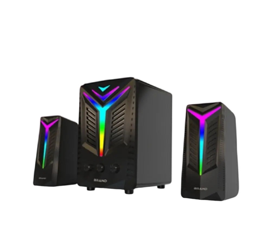 Δορυφορικά ηχεία 20W Subwoofer High-gloss Μαύρο φινίρισμα RGB φωτισμός Φορητό τηλεχειριστήριο Bluetooth 5.0 AUX εισροή