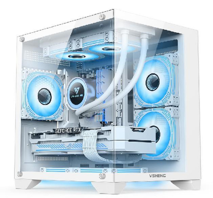 Πανοραμικό σχεδιασμό RGB φωτισμός υποστηρίζει Micro-ATX / Mini-ITX Fits 330mm GPUs 4 Slots και 170mm CPU Coolers 6 Φαν mounts