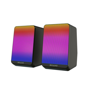 3W RMS Power Δύο 2 ιντσών ηχεία SNR >30dB 0,46kg RGB φωτισμός Εσωτερικός έλεγχος όγκου 5V DC εισροή για επιτραπέζιο υπολογιστή