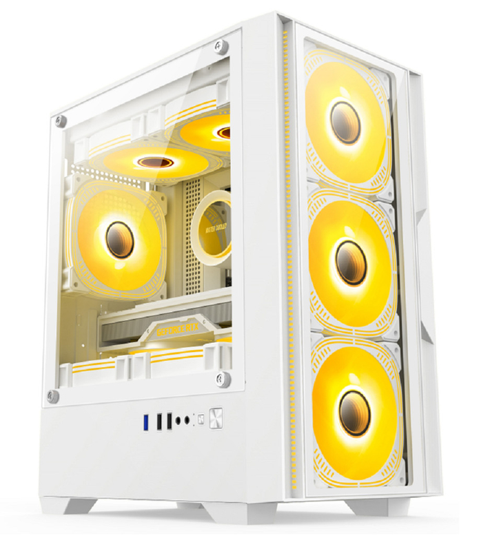 Συμβατό με τις μητρικές πλακέτες M-ATX/ITX εγκατάσταση διπλής λειτουργίας διάταξη 5 ανεμιστήρων Πανοραμικό πλευρικό φωτισμό Υποθήκη υπολογιστή για gamers μεσαίας κατηγορίας