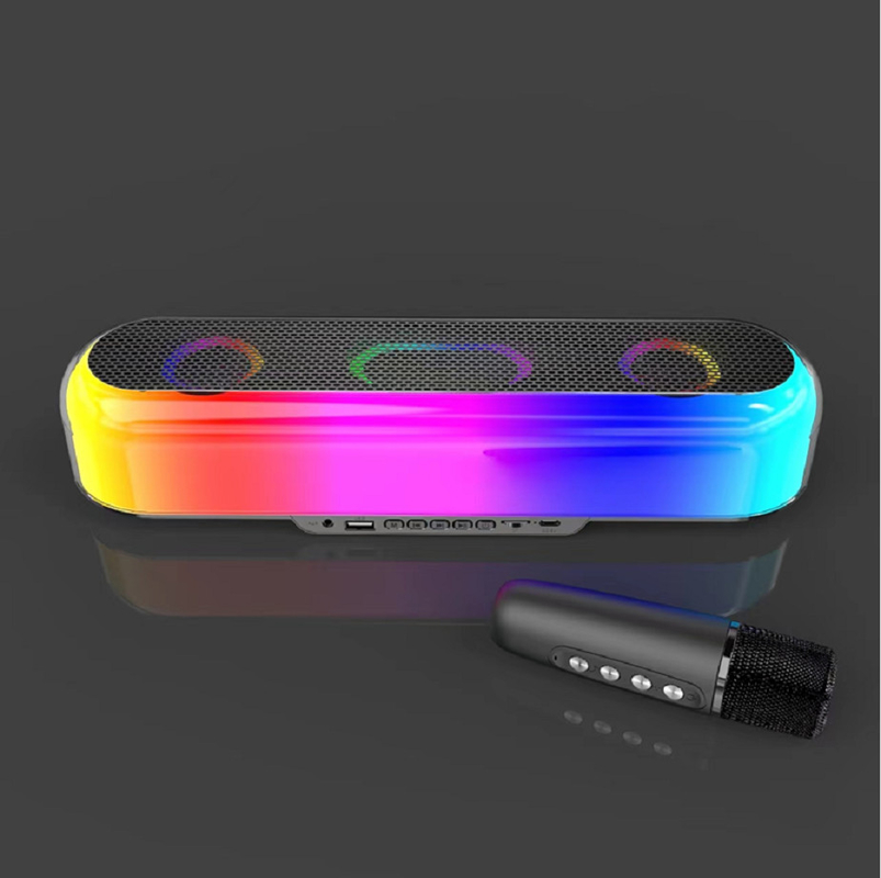 10W RMS Δύναμη 52mm Ηχείο 1500mAh μπαταρία Υποστηρίζει Bluetooth TF κάρτα μέχρι 32GB FM ραδιόφωνο Πολυχρωματικά LED φώτα