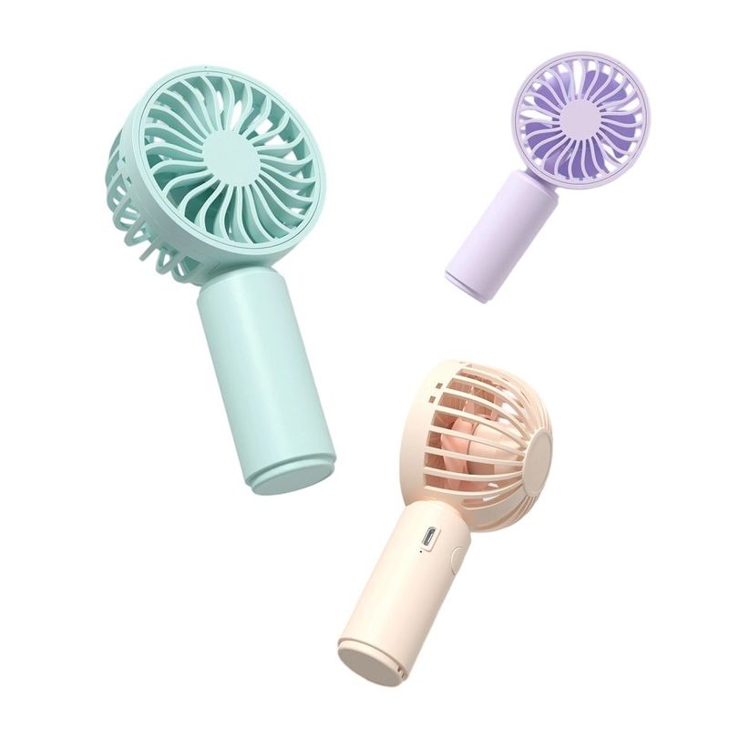 Μίνι χειροκίνητος ανεμιστήρας 300mAh μπαταρία 1H διάρκεια ζωής της μπαταρίας υποστηρίζει 1.5H Type-C διακόπτης φόρτισης που βρίσκεται στο πίσω μέρος ροζ μπλε μωβ