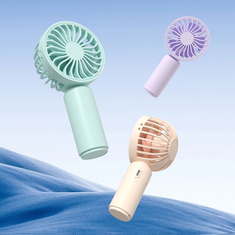 Μίνι χειροκίνητος ανεμιστήρας 300mAh μπαταρία 1H διάρκεια ζωής της μπαταρίας υποστηρίζει 1.5H Type-C διακόπτης φόρτισης που βρίσκεται στο πίσω μέρος ροζ μπλε μωβ