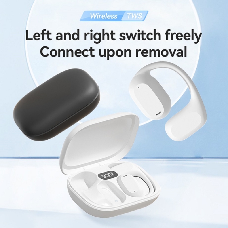 Ακουστικά ETEK Ear-Hook TWS, Bluetooth 5.3 (A2DP/AVRCP/HFP), 50mAh ακουστικό + 300mAh θήκη (προστατευτική πλακέτα)