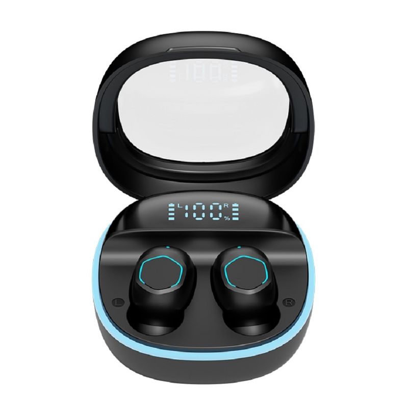 ETEK Διαφανής-Κάλυψη LED Εμφάνιση Ασύρματα Ακουστικά BT 5.3 Ακουστικά με έλεγχο αφής F10 Ομιλητής μαύρο λευκό χρώμα Πουκάμισο