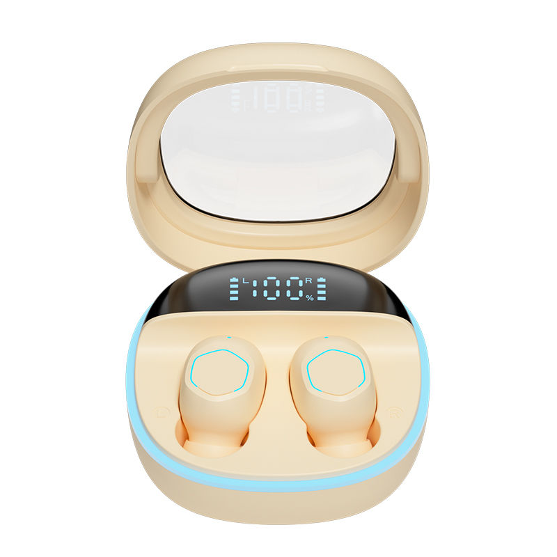 ETEK Διαφανής-Κάλυψη LED Εμφάνιση Ασύρματα Ακουστικά BT 5.3 Ακουστικά με έλεγχο αφής F10 Ομιλητής μαύρο λευκό χρώμα Πουκάμισο