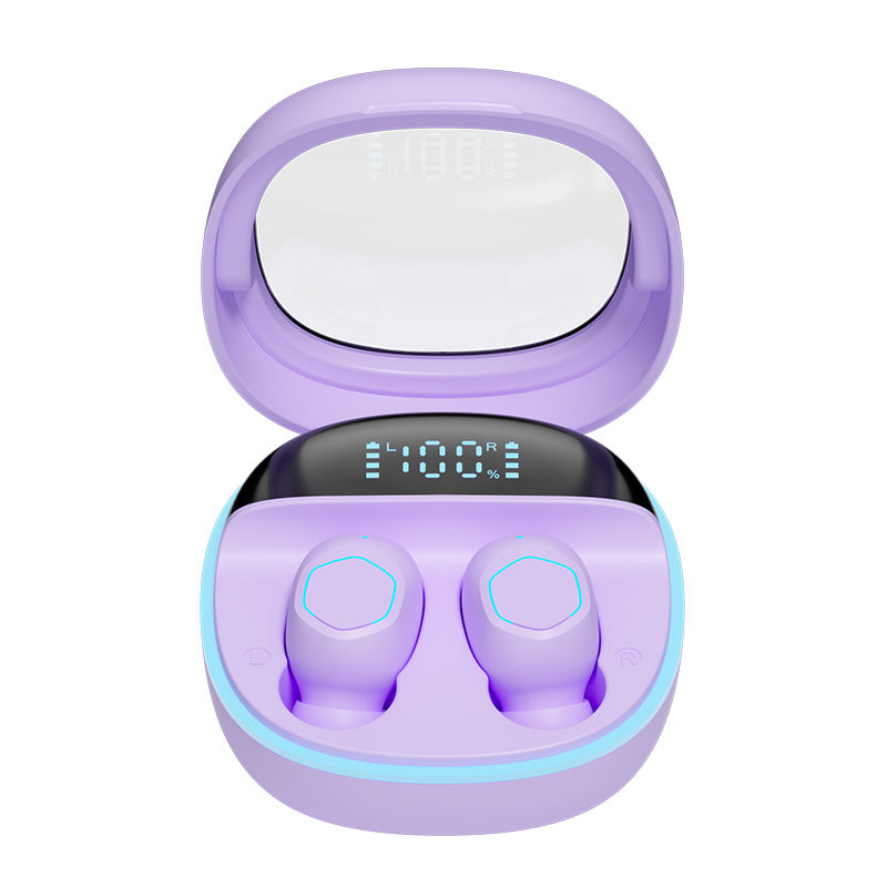 ETEK Διαφανής-Κάλυψη LED Εμφάνιση Ασύρματα Ακουστικά BT 5.3 Ακουστικά με έλεγχο αφής F10 Ομιλητής μαύρο λευκό χρώμα Πουκάμισο