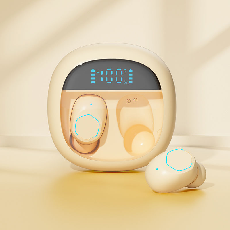 ETEK Διαφανής-Κάλυψη LED Εμφάνιση Ασύρματα Ακουστικά BT 5.3 Ακουστικά με έλεγχο αφής F10 Ομιλητής μαύρο λευκό χρώμα Πουκάμισο