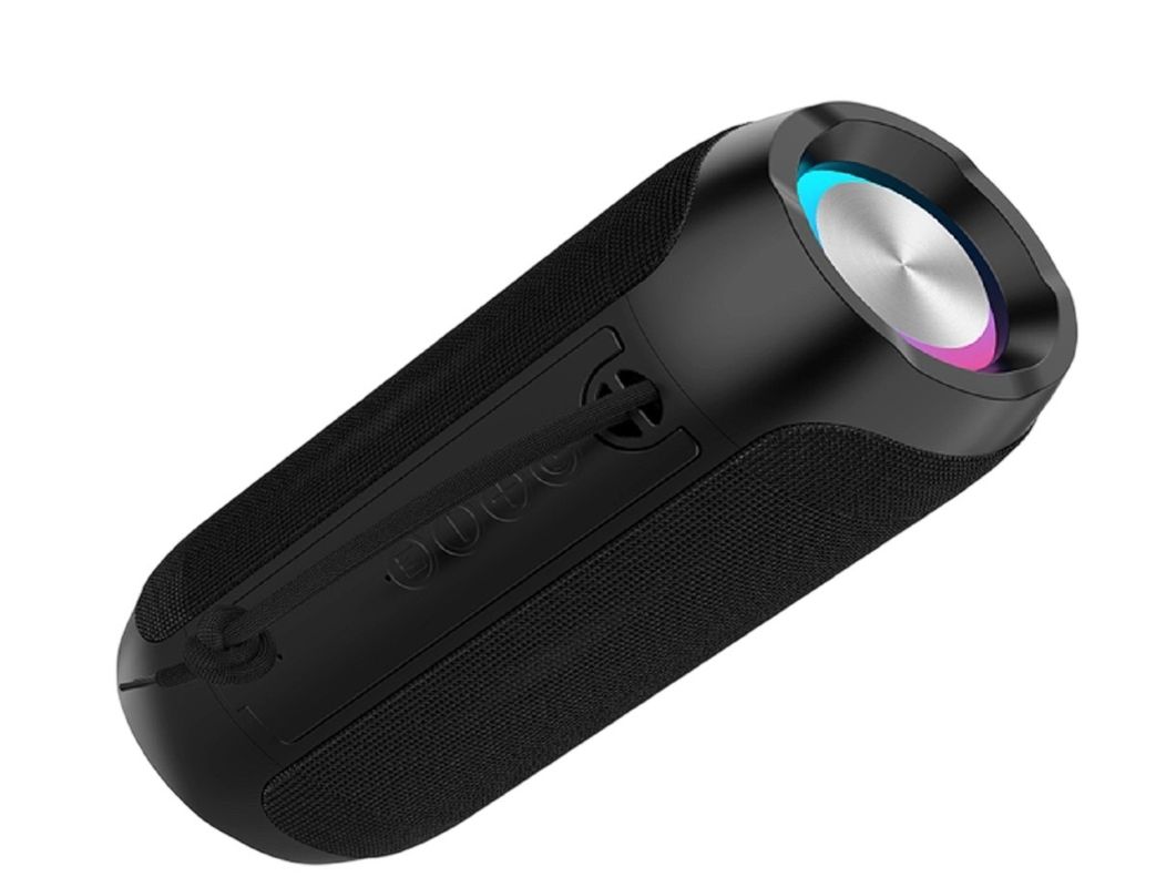 Τέσσερα χρώματα Μαύρο Γκρίζο Κόκκινο Γαλάζιο Ηχείο Με ABS + Σιλικόνη Διπλό 45MM 5W Δρομείς IPX4 Αδιάβροχο 1200mAh μπαταρία RGB Φως