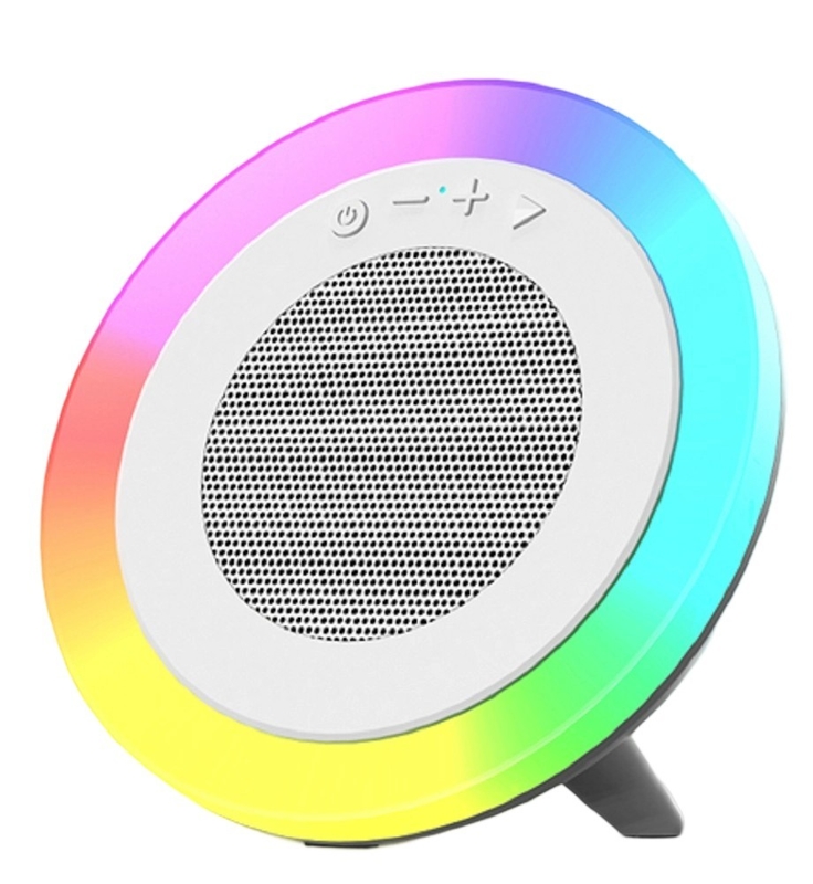 Λευκό ηχείο Bluetooth τριών λειτουργιών 66MM 5W Έξοδος 1200mAh Μπαταρία Υποστηρίζει Αναπαραγωγή USB/TF/AUX και Φωτισμό RGB