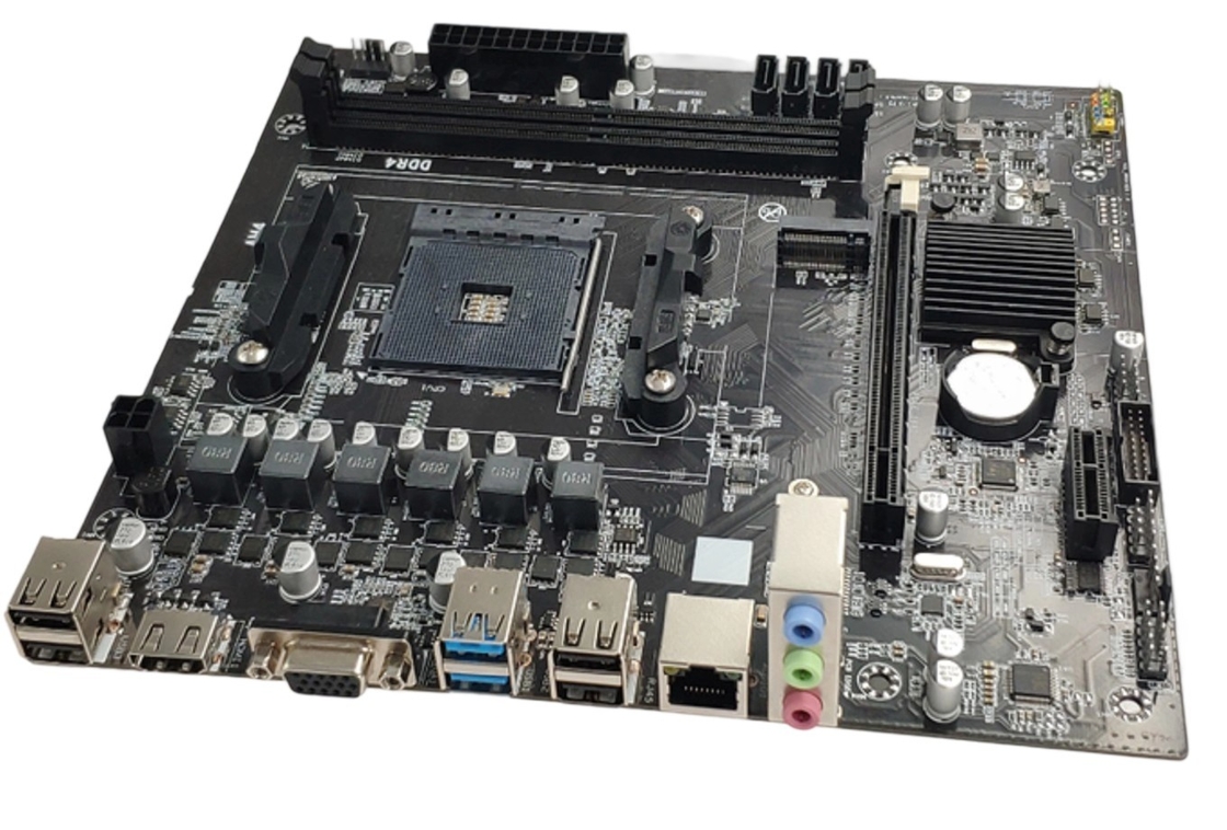 M-ATX AM4 Μητρική Πίνακα Για Ryzen3/5 CPUs Διπλή DDR4 Slots 4*SATA3.0 θύρες VGA+HDMI έξοδα οθόνης και 3*3.5mm ακουστικές πρίζες