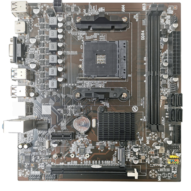 M-ATX AM4 Μητρική Πίνακα Για Ryzen3/5 CPUs Διπλή DDR4 Slots 4*SATA3.0 θύρες VGA+HDMI έξοδα οθόνης και 3*3.5mm ακουστικές πρίζες
