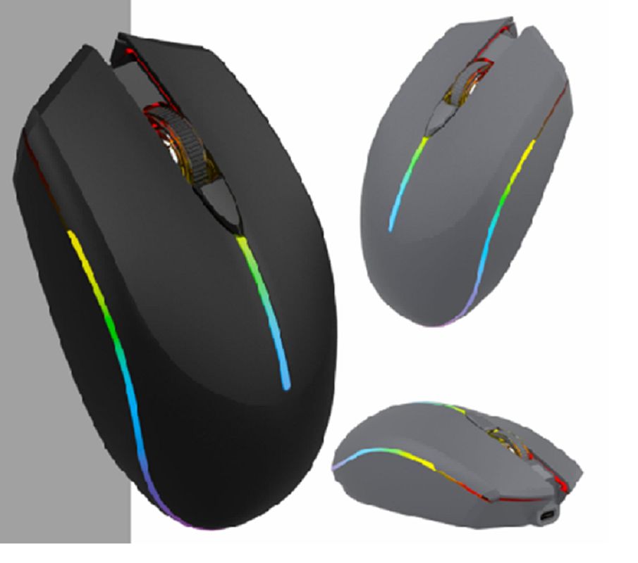 Ποντίκι διπλής λειτουργίας 2.4G και Bluetooth, επαναφορτιζόμενη μπαταρία 500mAh, ρυθμιζόμενο DPI 800/1200/1600