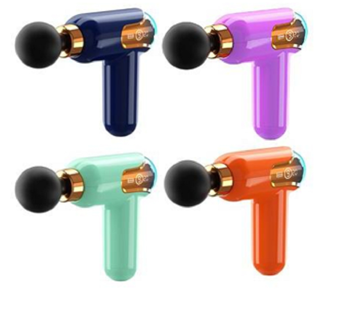 4-Head Rechargeable Muscle Massager Gun with 9 Adjustable Modes, LCD Display, and 7.4V Charging for Deep Tissue Relief