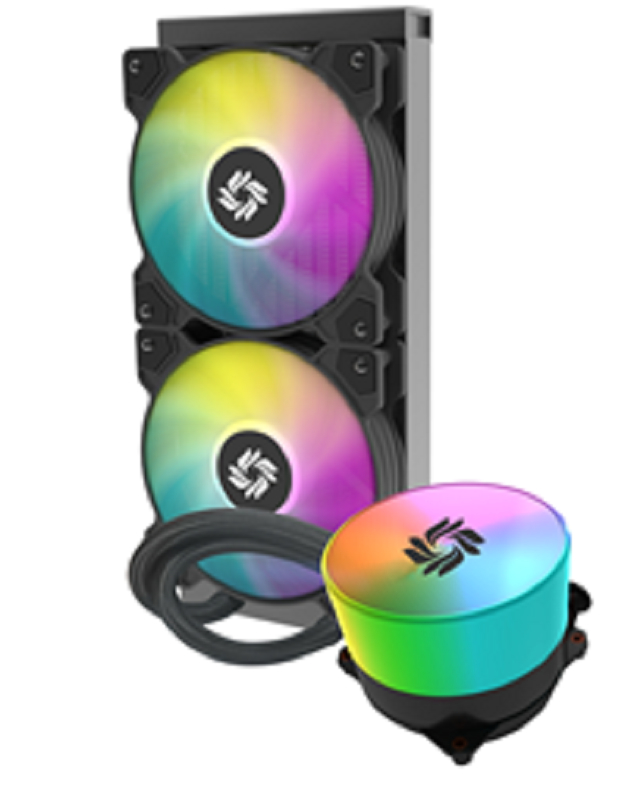 240mm ARGB υγρό ψυγείο CPU με στρογγυλό μπλοκ νερού 400mm ελαστικό σωλήνα PWM ανεμιστήρα 1800 RPM Custom Logo 270W TDP