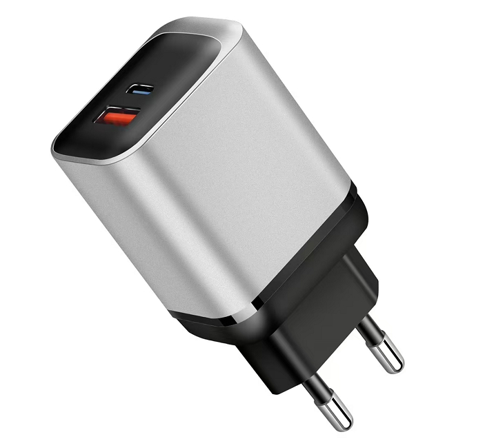 ETEK 30W Διπλός Φορτιστής GaN με PD+PPS+QC, 1USB-C+1USB-A, Είσοδος 110-240V AC, Μαύρο/Λευκό