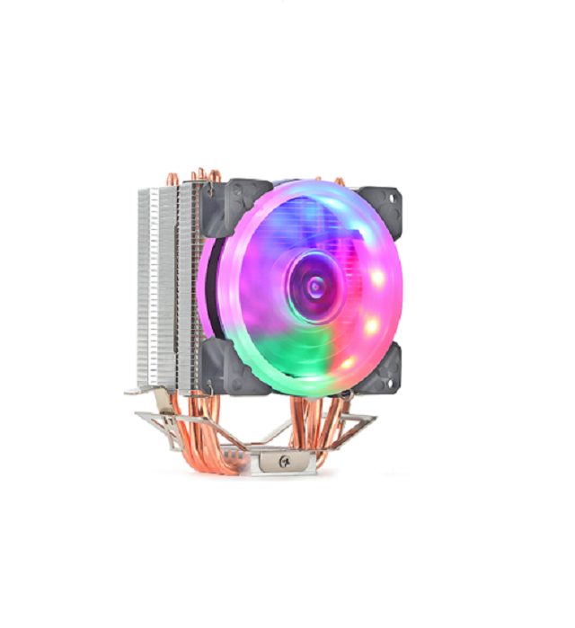 ETEK 4-Heatpipe CPU Cooler, 92mm Fan, Fixed RGB, Hydraulic Bearing, ιδανικό για μικρές κατασκευές και μικρούς υπολογιστές