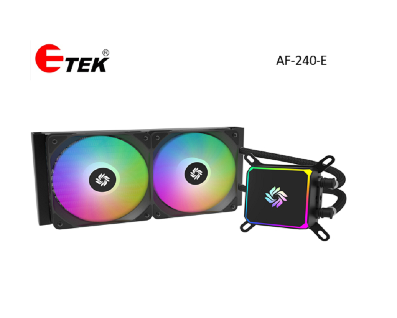 ETEK 240mm A-RGB CPU Υγρό Ψύξης, 265W, Τετράγωνο Water Block, PWM Fans, Συμβατό με LGA1700/AM5