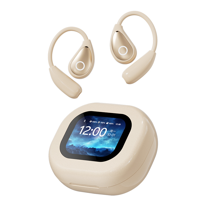 Ακουστικά Bluetooth ETEK OWS, Έκδοση BT 5.4, Οδηγός 14.2mm, 5H Χρόνος αναπαραγωγής, Μαύρο/Χρώμα δέρματος, ιδανικά για καθημερινή χρήση και δώρο.