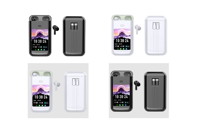 Έξυπνα ακουστικά TWS με θήκη φόρτισης 5000mAh, Bluetooth 5.4,Ακύρωση θορύβου ENC, ειδοποιήσεις μηνυμάτων πολλαπλών εφαρμογών (WeChat/WhatsApp/FB)