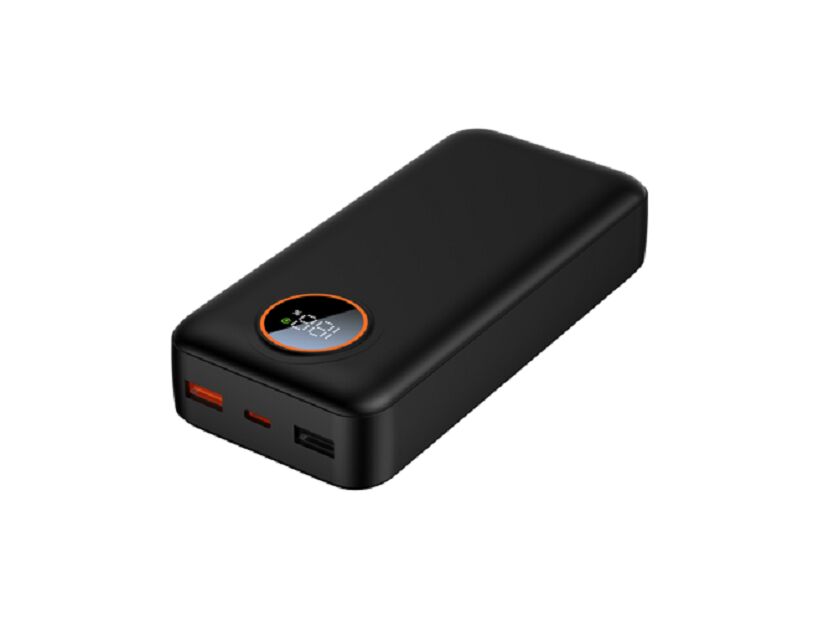 20000mAh PD 22.5W Power Bank, διπλές κυψέλες πολυμερούς βαθμού Α, εξόδους USB-C & USB-A, δείκτης LED, μαύρο/λευκό, 147*68*31mm