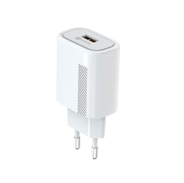 18W Quick Charge 3.0 Wall Charger, US Plug, έξοδος πολλαπλής τάσης (5V-12V), συμπαγές 62.5*43*27mm, AC 100-240V εισροή