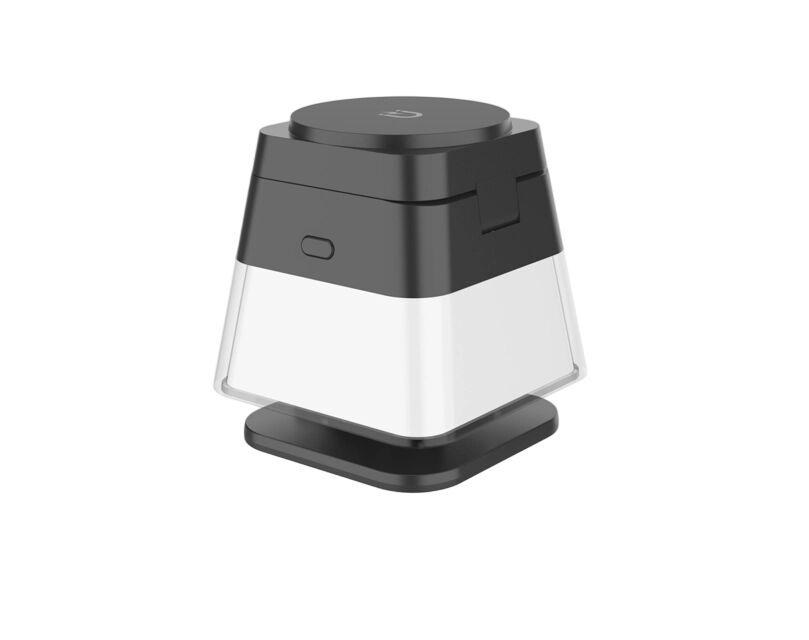 Δυνατό να αναδιπλωθεί σταθμός ασύρματης φόρτισης 3 σε 1, για τηλέφωνο, ρολόι, ακουστικά, 15W γρήγορη φόρτιση, RGB φως, πλαστικό + PC, μαύρο / λευκό