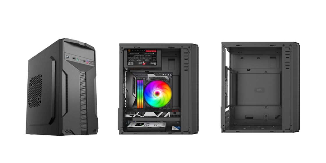 Μικρο-ATX PC Case, διπλή USB 2.0, Υποστηρίζει 1 ODD + 1 HDD + 2 SSD, ατσάλινο σασί (0,33mm SPCC), 12cm + 8cm Υποστήριξη ανεμιστήρα