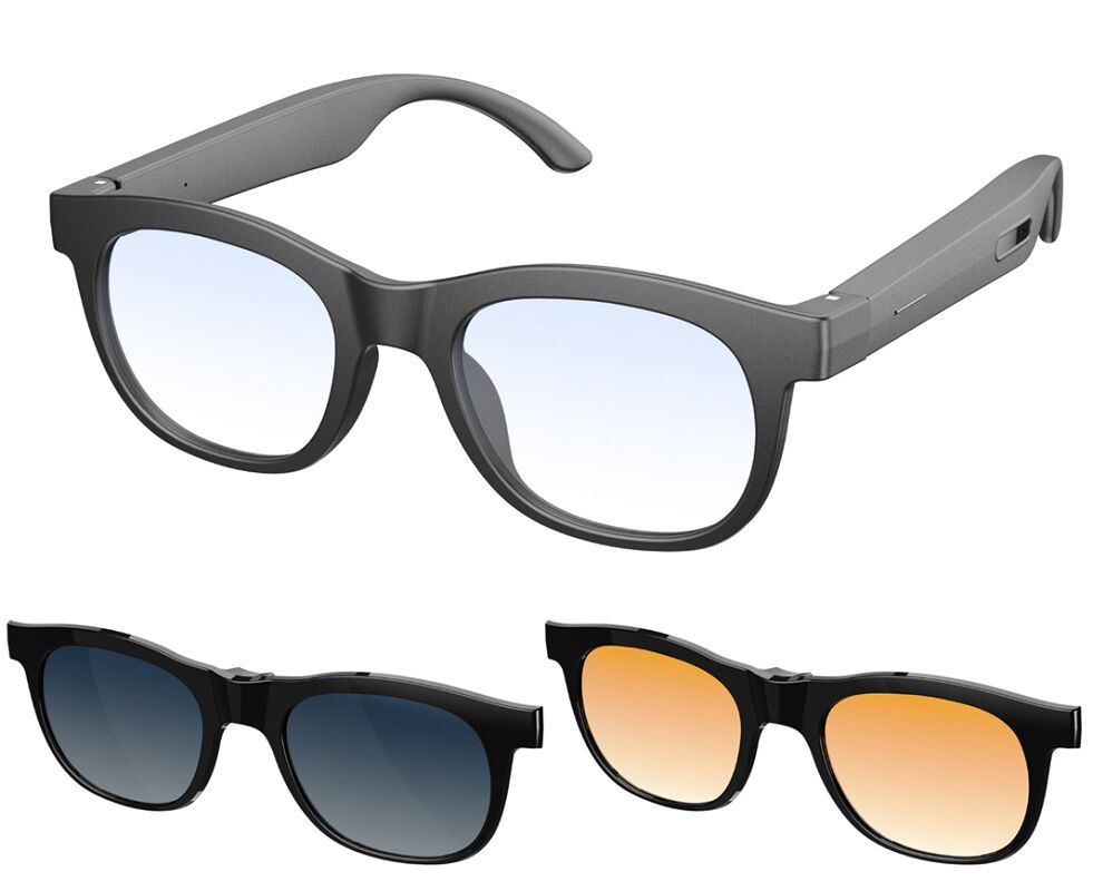 Γυαλιά Ηλίου Bluetooth AI, Ελαφριά 40g, MEMS Μικρόφωνο για Ηχογράφηση Συσκέψεων, Μαγνητική Φόρτιση, Ανοιχτής Ακρόασης Ήχος