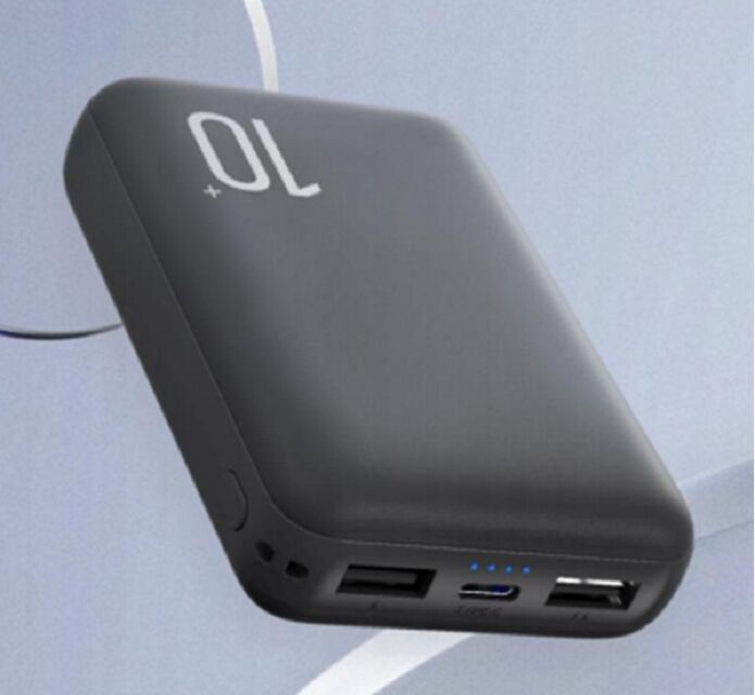 Power Bank 10000mAh Dual-Cell, Li-Po Βαθμού Α, Έξοδος 10W, Είσοδος Type-C+Micro USB, Μαύρο/Λευκό