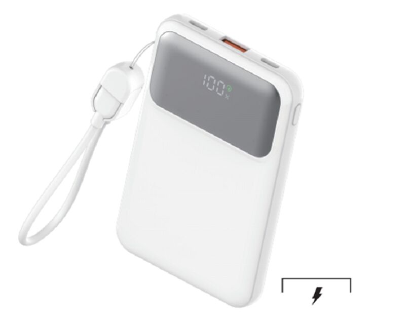 10000mAh τράπεζα ισχύος,22.5W PD, διπλός τύπος-C, βαθμός Α Polymer Cell